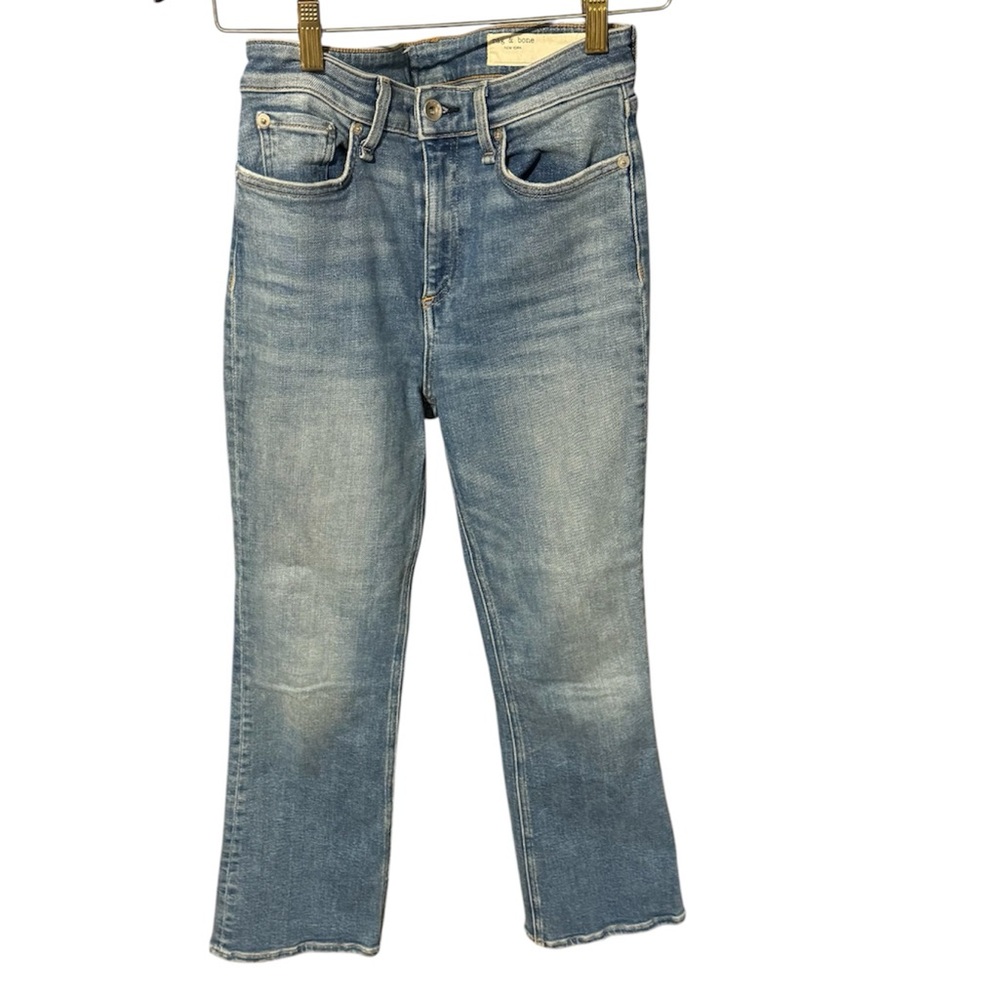 rag & bone Nina High Rise Ankle Flare Cotton Blue Jeans Size 26